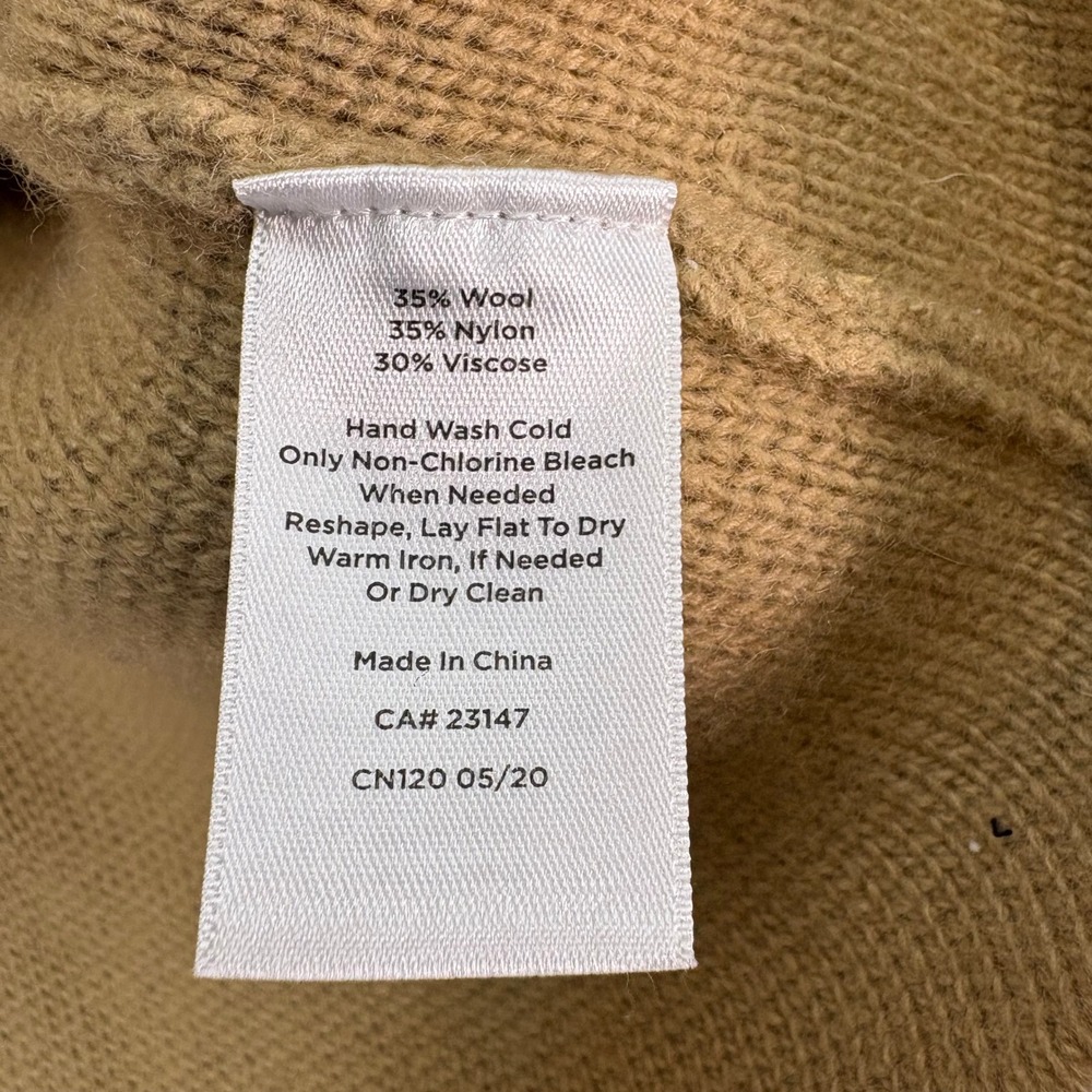 Talbots Plus Size 1X Camel Knit Notch Collar Cardigan Sweater Jacket Minimalist - Picture 6 of 6